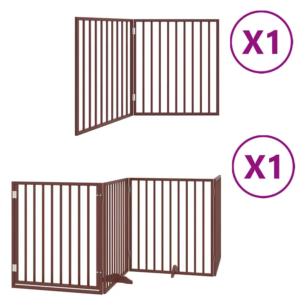vidaXL Cancello Cani Porta Pieghevole Marrone 6 Pannelli 480cm Pioppo