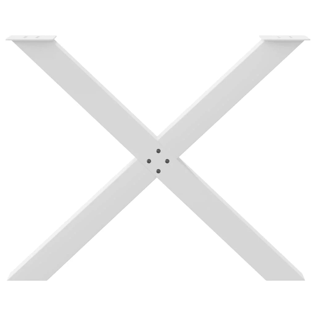Set di 3 gambe per tavolo da pranzo a forma di X 90 x 72 cm supporto robusto stile moderno acciaio bianco 02_0057267