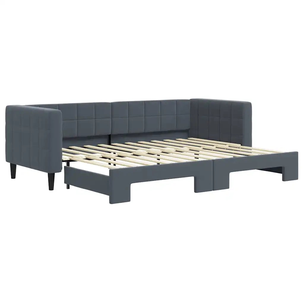 Divano Letto con Letto Estraibile-Sofa Letto-Daybed Grigio Scuro 80x200cm Velluto 536038