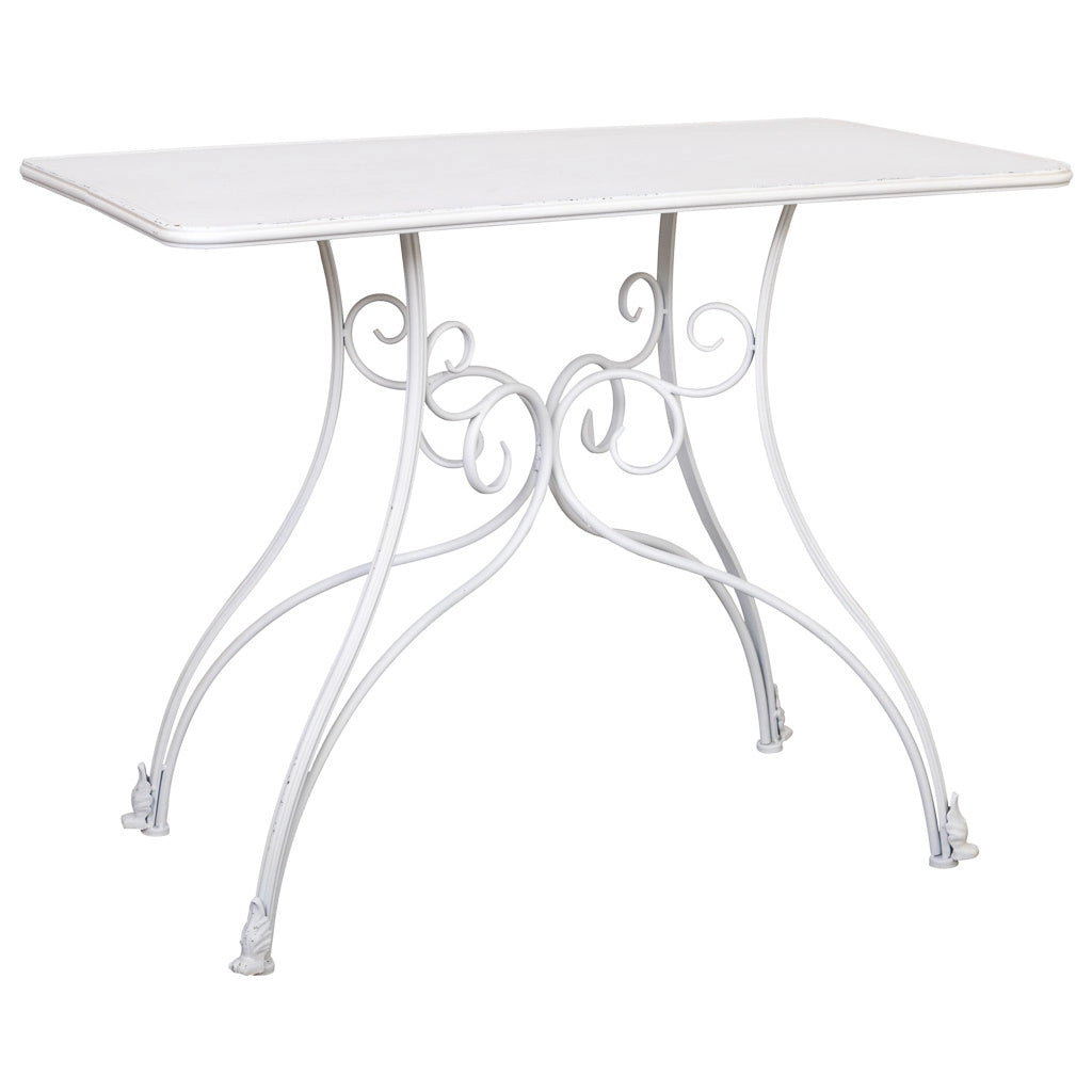 Mobile da ingresso in metallo invecchiato bianco 100x52x76
