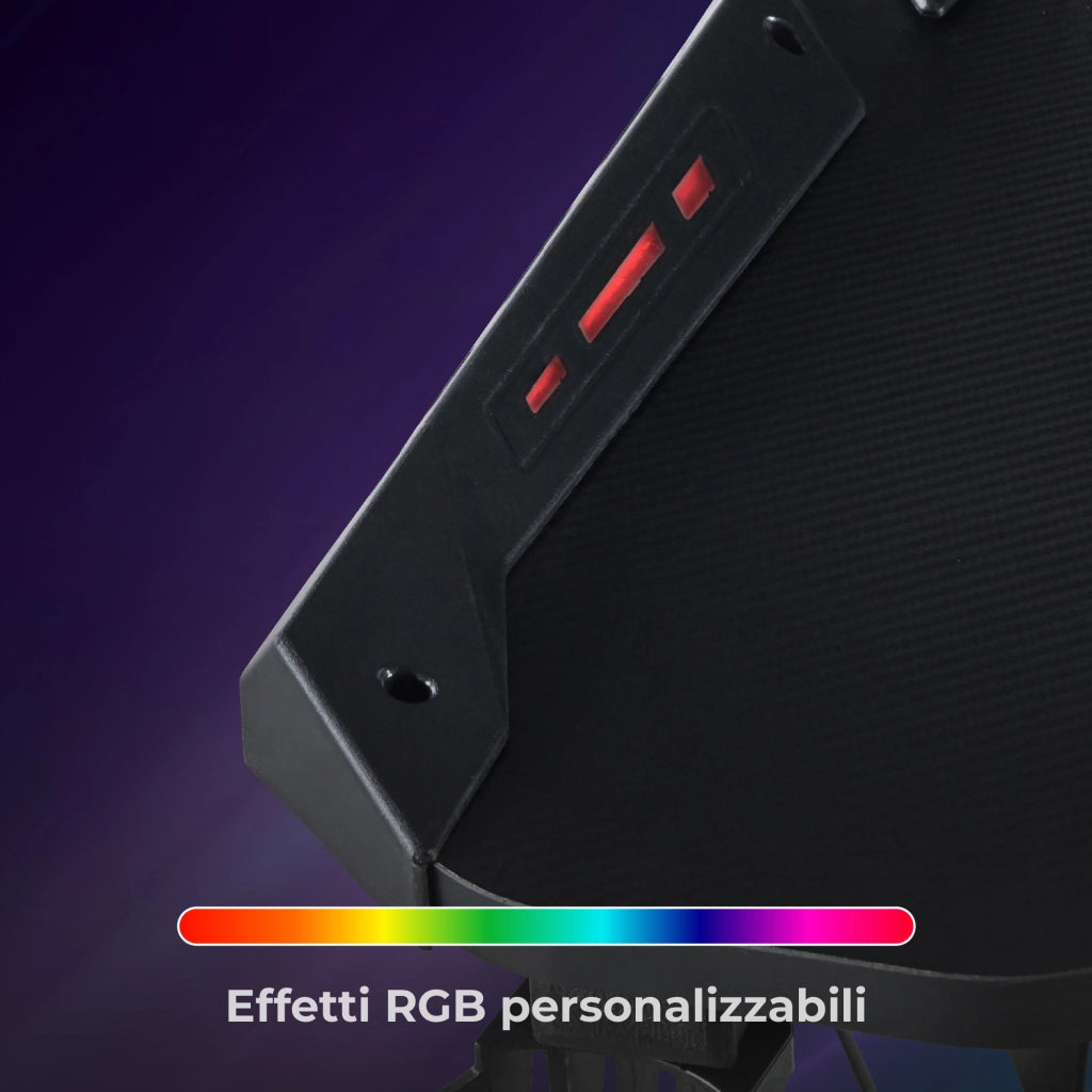 Scrivania Gaming RGB 120x60 cm con Porta Bicchiere e Gancio Cuffie, Tavolo Gamer Nero Design Ergonomico, Desk PC per Gaming e Smart Working