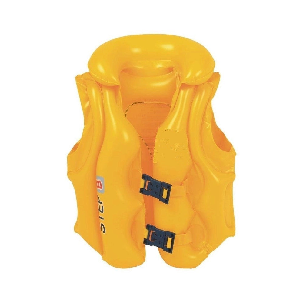 Trade Shop - Giubotto Gonfiabile Giubbino Salvagente Per Bambini Swim Kids Giallo -