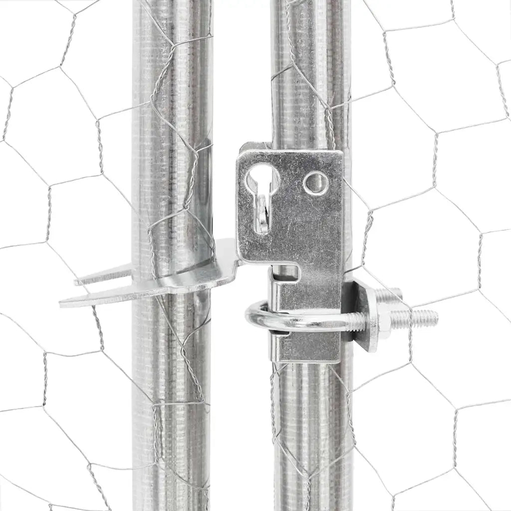 vidaXL Cuccia per Cani da Esterno con Recinto 7x3x1,9m Acciaio Zincato