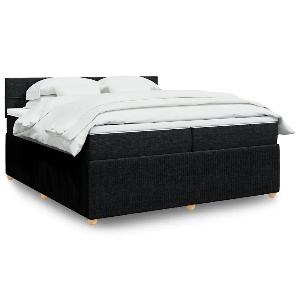 Giroletto a Molle con Materasso Nero 200x200 cm in Tessuto 3287565