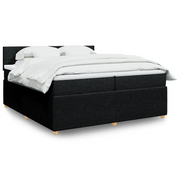 Giroletto a Molle con Materasso Nero 200x200 cm in Tessuto 3287565