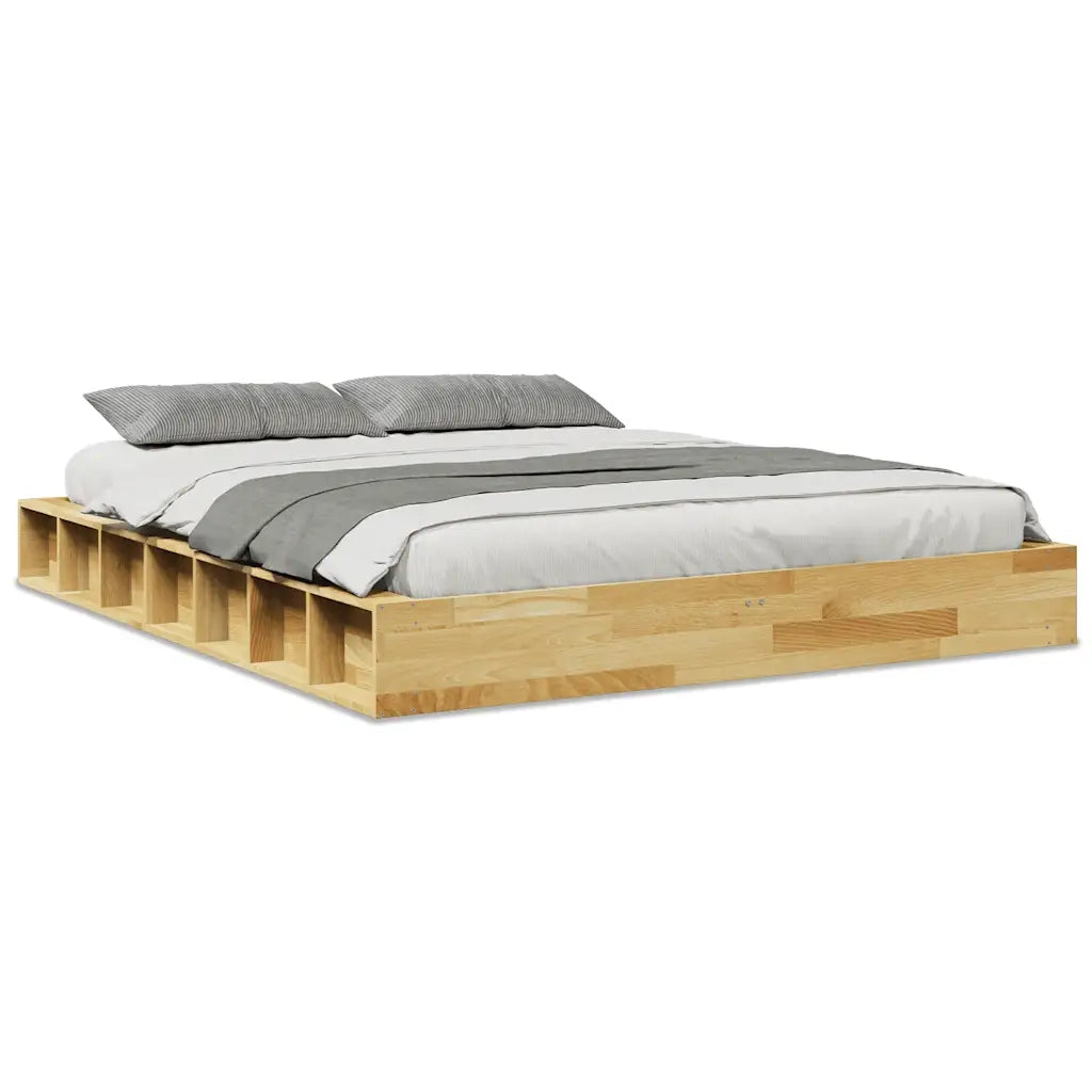 Struttura Letto Senza Materasso 160x200 cm in Legno di Rovere 3324125