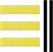 Accessori per aspirapolvere a finestra Kärcher WV1 WV2 WV5, 3 microfibra detersivi + 2 tiranti in gomma per la pulizia delle superfici.