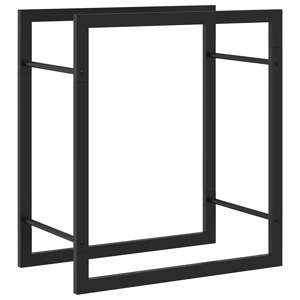 Portalegna Nero Opaco 50x28x56 cm in Acciaio 350304