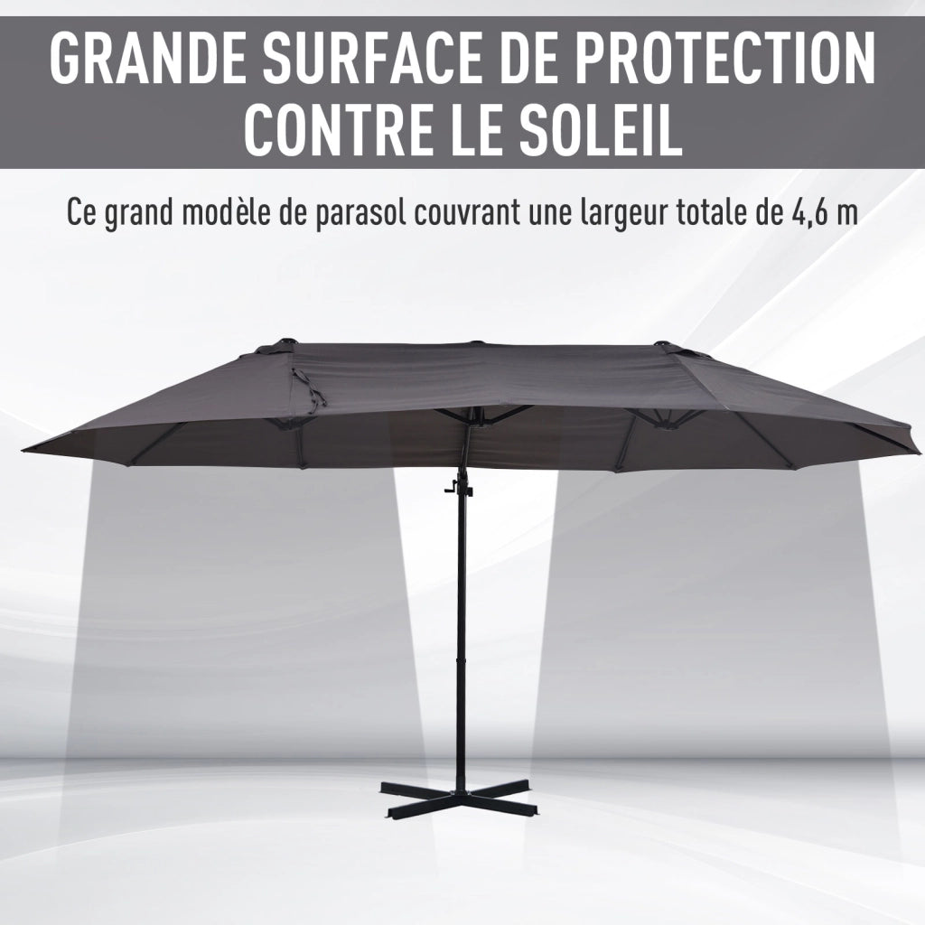Parasole XXL inclinabile ¨C zephmum ¨C 4.45x2.7x2.6 m grigio