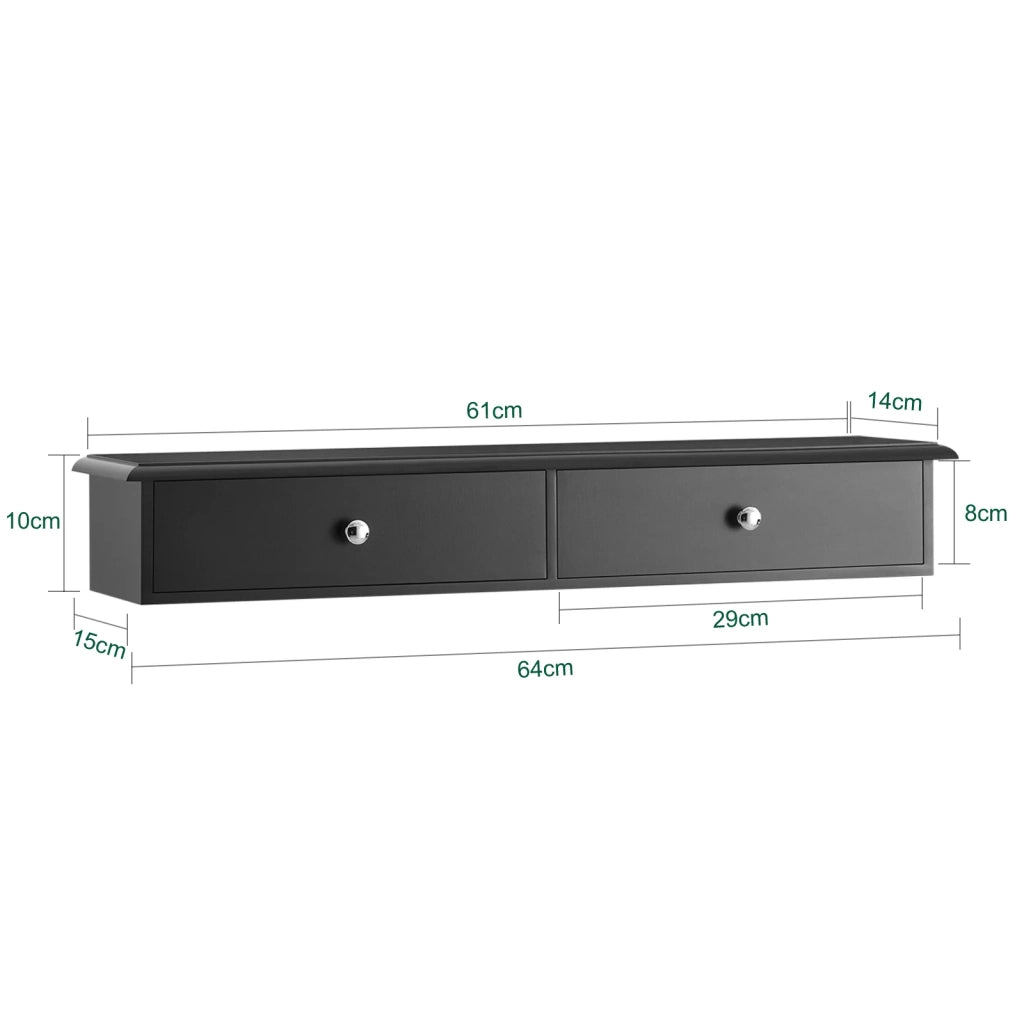 Mensola Da Muro Libreria Mensola Con Cassetto Con Cassetti Nero FRG43-SCH SoBuy