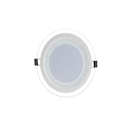 FARETTO LED INCASSO 6W LUCE FREDDA CORNICE ROTONDA BIANCA 5DM VETRO FM-20053