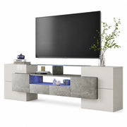 Mobile TV 200x35x60 cm; LED multicolore controllabile via app; MDF; grigio