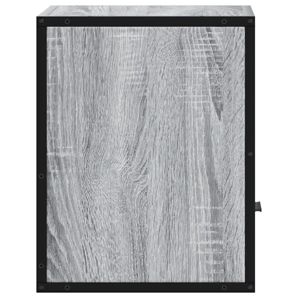 Set di 2 Comodini | Armadio da Notte | Mobiletto da notte a Muro Grigio Sonoma 40x31x39,5 cm