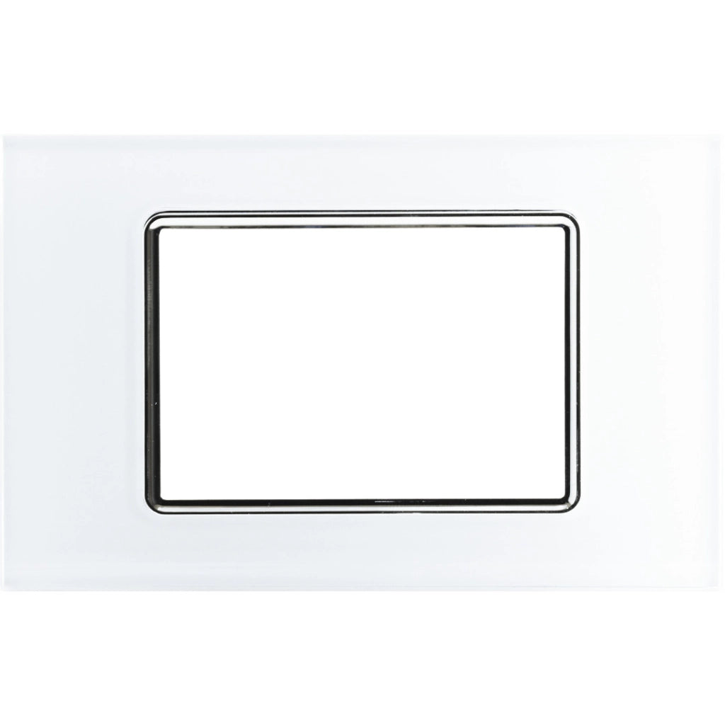 TOT Elettric T1 Placca Bianca Vetro 506 Compatibile Living Light 7M Moduli