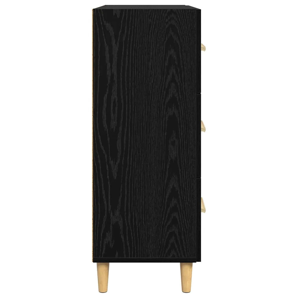Credenza-Buffet-Armadio da cucina Rovere Nero 69,5 x 34 x 90 cm Legno multistrato 839487