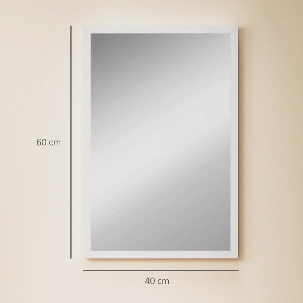 Specchio rettangolare da parete 60x40 cm ¨C Xylo ¨C Cornice in legno bianco