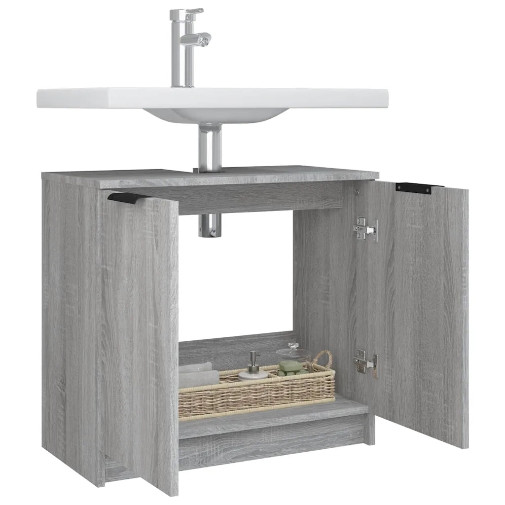 Mobile Bagno Grigio Sonoma 64,5x33,5x59 cm in Legno Multistrato 817064