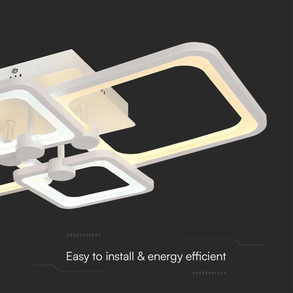 V-TAC Lampadario LED a Plafone 70W 6000lm Bianco, Dimmerabile CCT 3000K 4000K 6000K - SKU 23395