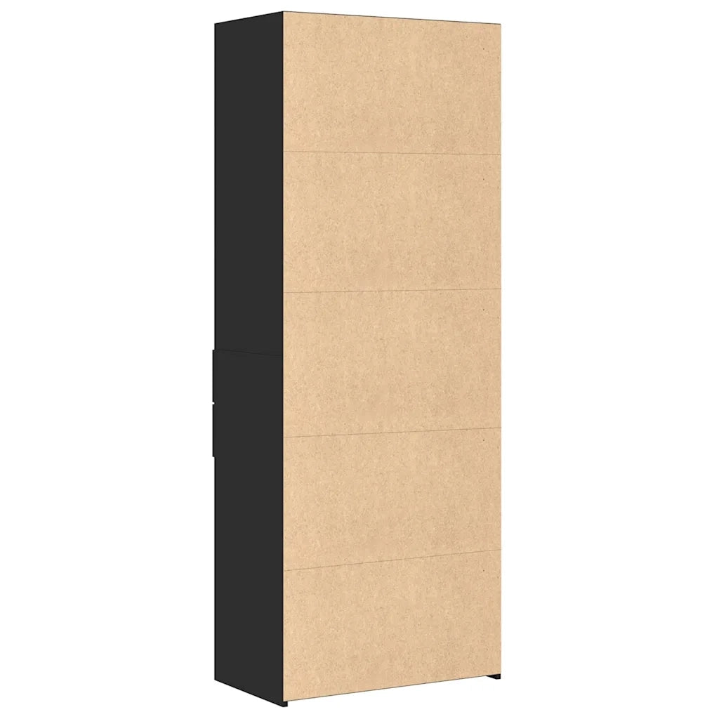 Credenza | Madia | Buffet da pranzo | Armadio da pranzo Nera 70x42,5x185 cm in Legno Multistrato