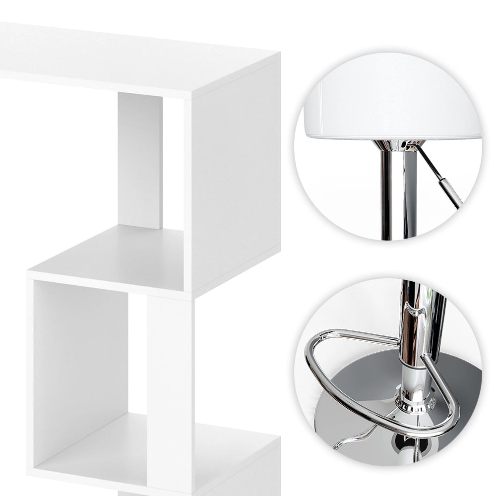Vicco Set di tavoli da bar Bianco 113 x 39.8 cm con 2 sgabelli da bar