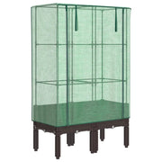 Fioriere | Cassetta per fiori | Letto Rialzato con Copertura Serra Effetto Rattan 80x40x140 cm