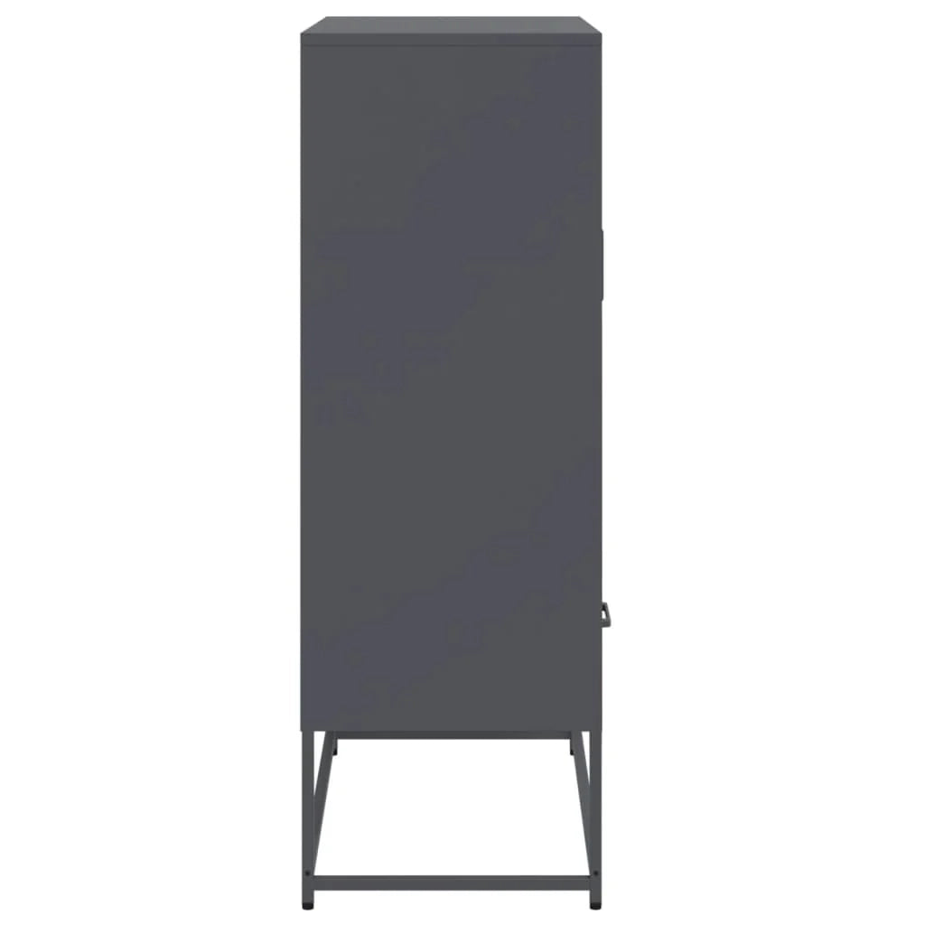 Buffet credenza cassettiera mobiletto mobile contenitore organizer cucina soggiorno salotto alto 68 x 39 x 111,5 cm acciaio antracite 02_0032210