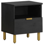 Comodino-Tavolino da notte Nero 40x33x46 cm in Legno Multistrato 243788