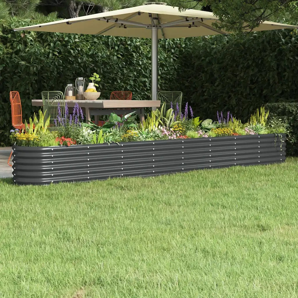 Letto da Giardino in Acciaio Zincato 332x40x36 cm Antracite 318886