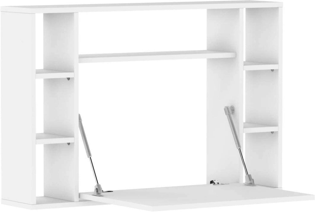 Mobile Mensola Scrivania pieghevole da parete Cm 94 x 62h x 20(chiuso) 62(aperto) colore: Bianco opaco