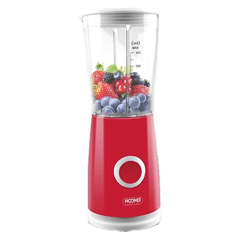 Frullatore Elettrico da Cucina 400mL 170W per Verdure e Frutta con Modalita Impulso 4 Lame Inox Colore Rosso