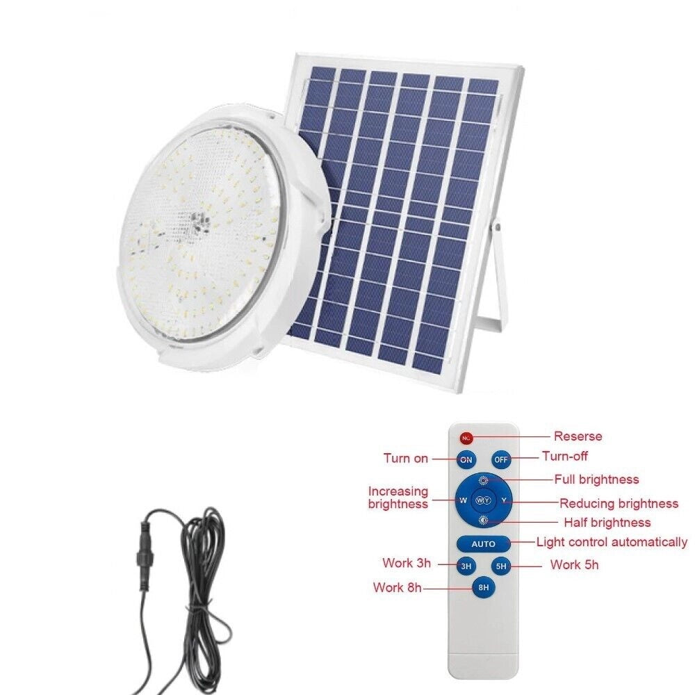Plafoniera a led 200w circolare con sensore pannello solare 6500K FO-11-05