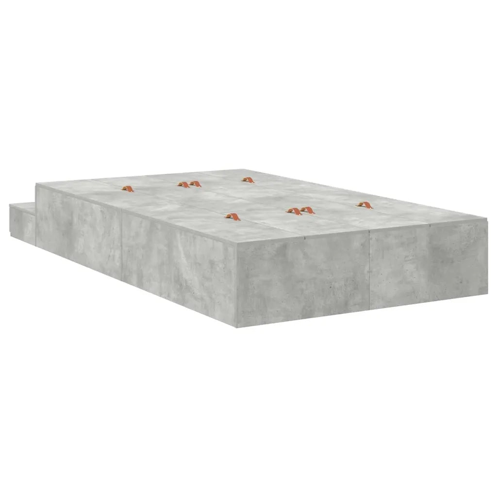 Struttura letto con contenitore Grigio cemento 120 cm 3335632