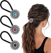 Allettamento plus - Cinturino per capelli a forma di cinturone con concho in turquesa e fiori di zucca in stile western