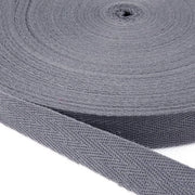 Cintura di tessuto in cotone - 20 mm larga - grigia B - cintura per cucire - ideale per progetti di fai da te