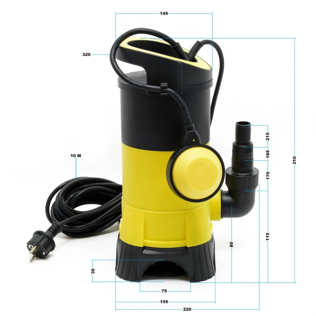 Pompa per acque reflue 7500l/h 400 watt pompa sommersa costruzione drenaggio giallo 16_0000619