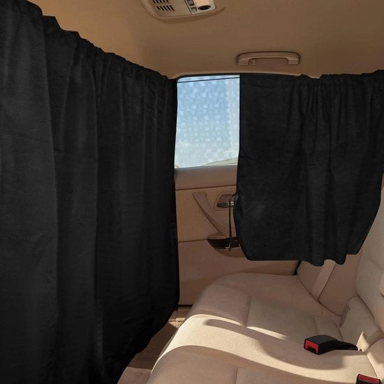 Set di 3 tende di privacy per auto - Kit di schermatura solare per sedile posteriore e finestrini laterali - Tenda divisoria per camper e viaggi in autoattrezzi