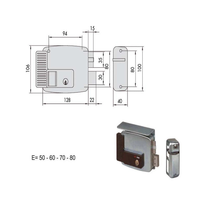 Elettroserratura App.Ferro Dx 11761-80-1 Cisa