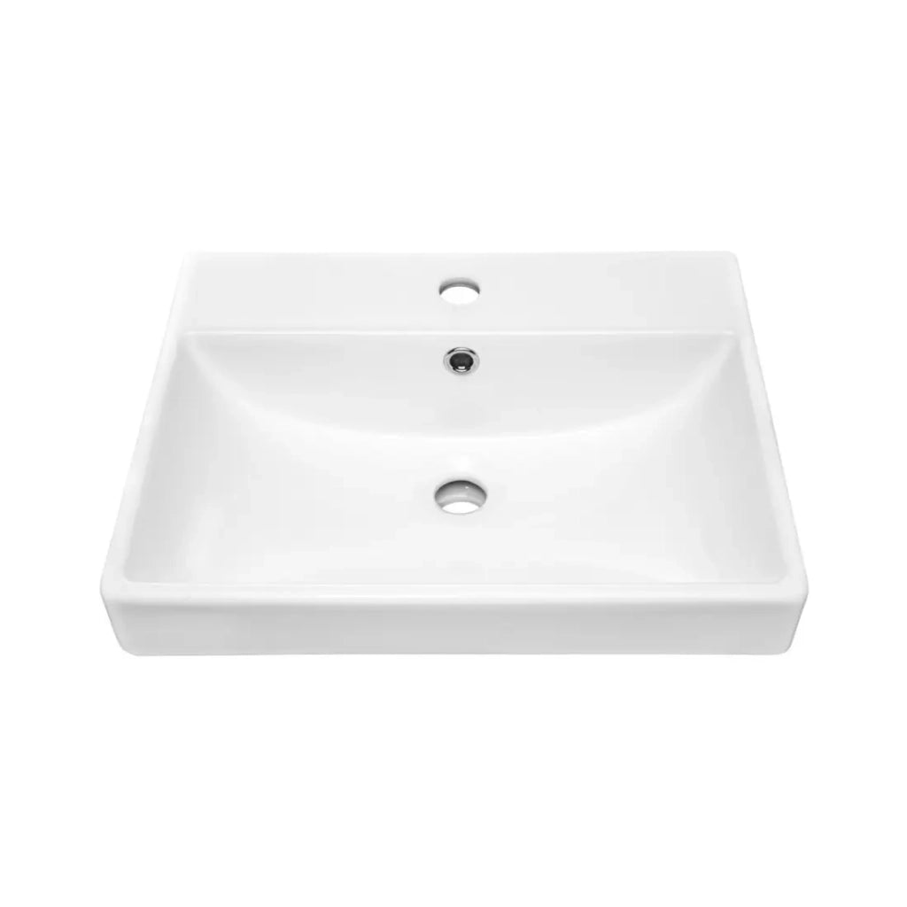 Lavabo da incasso NOVA 50 cm in ceramica bianca lucida
