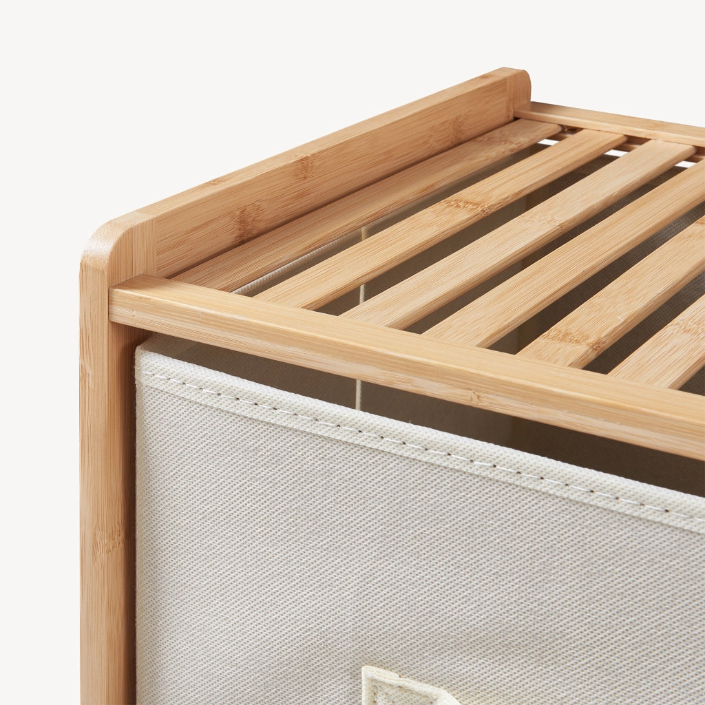Cassettiera Maldon Comò Organizzatore con 3 Cassetti 79 x 37 x 35 cm - Naturale / Beige [en.casa]