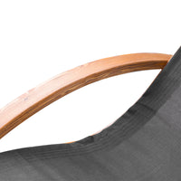 Lettino Prendisole Chaise Longue 165x72x86 cm in Legno e Tessuto a Rete Nero