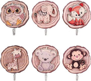 Hanger per bambino in legno - 6 pezzi - decorazioni per bambini - Adesivi per parete per camera da letto, porta, cucina e ufficio