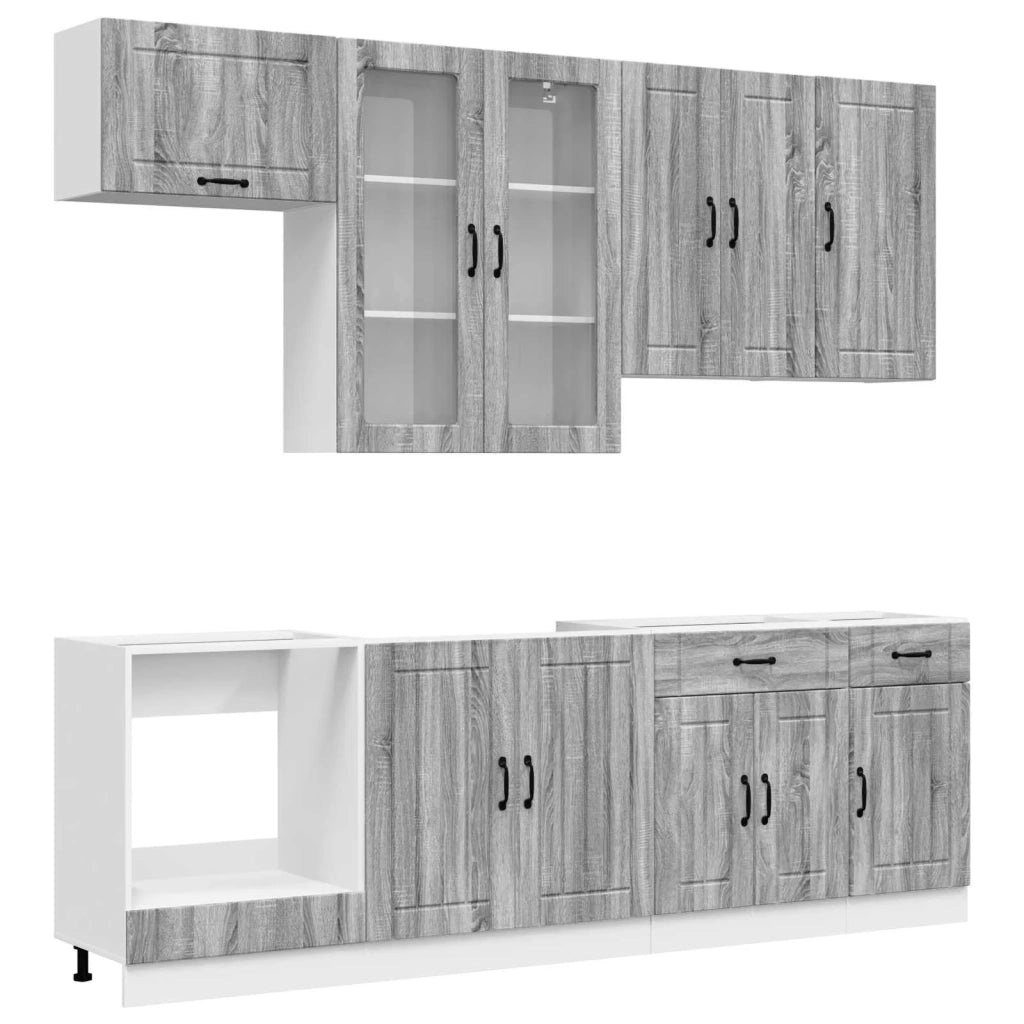 Unità Cucina LUCCA 8 pcs Sonoma grigio Legno ingegnerizzato 3438149
