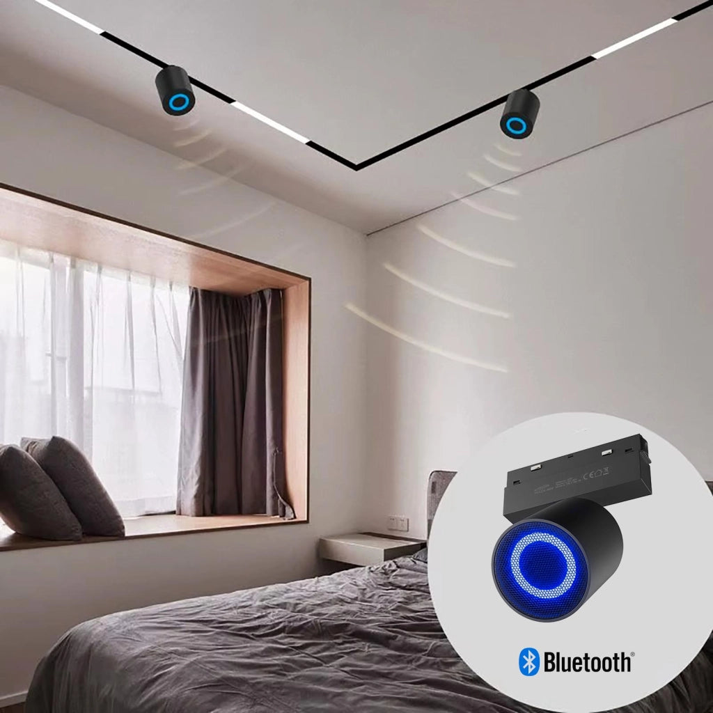 Cassa Speaker Bleutooth per Binario Track Magnetico 48V 20W Audio HI-FI Stereo Negozio Ristorante Showroom