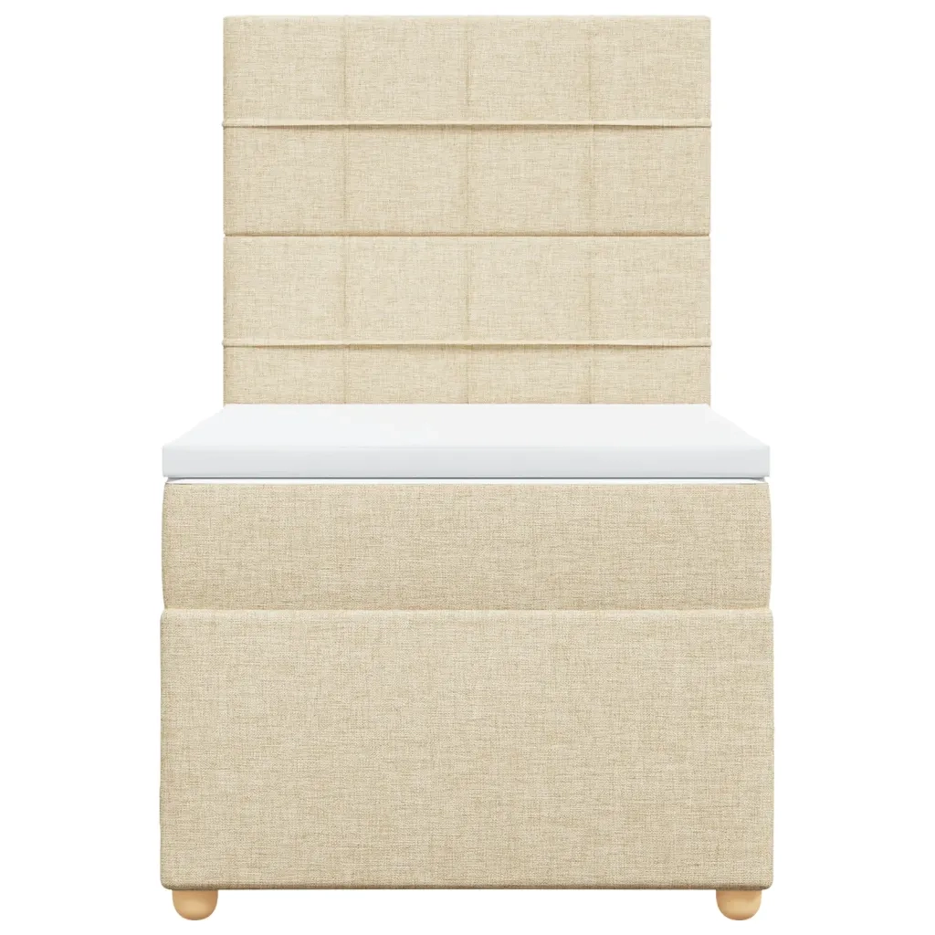 Giroletto a Molle con Materasso Crema 100x200 cm in Tessuto 3291196