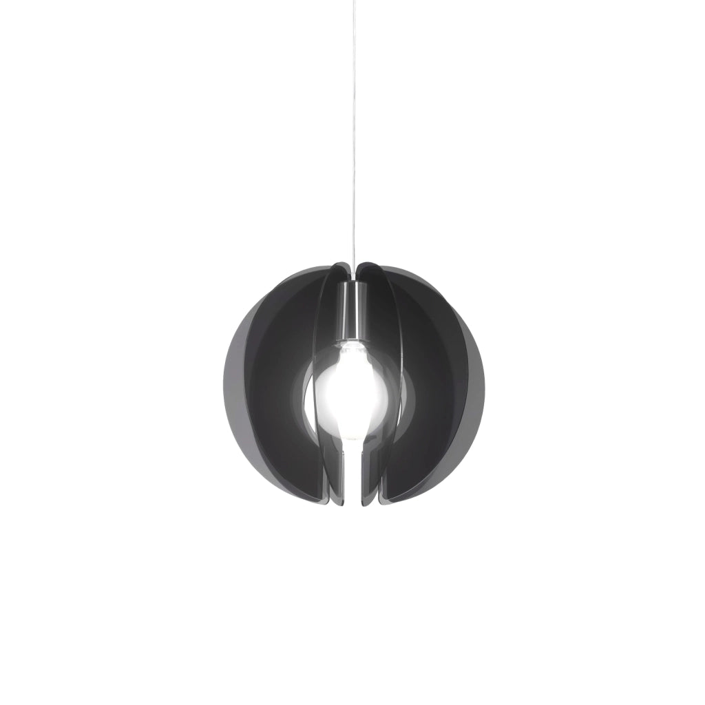 Sospensione Moderna Space Collection Polilux ® Fumè E Metallo Cromo 1 Luce E27