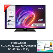 Telefunken Te43551b42 Smart 43" Full Hd-dvb-t2 + Omega Staffa Tv Outv600f