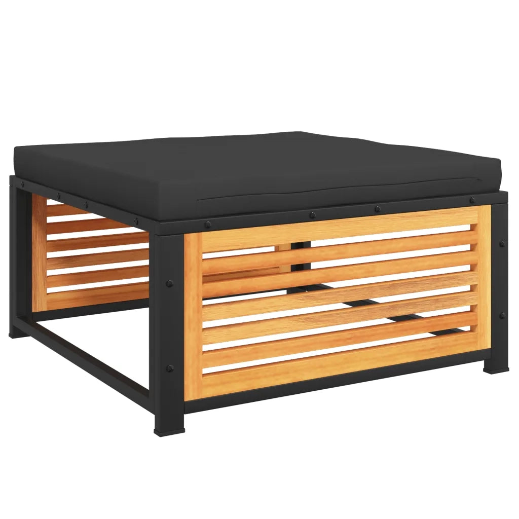 vidaXL Sgabello da Giardino con Cuscini 68x68x30 cm Massello Acacia