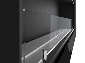 Camino a Bioetanolo da Parete/Incasso 120x49 cm Frame 1200 Inox con Vetro