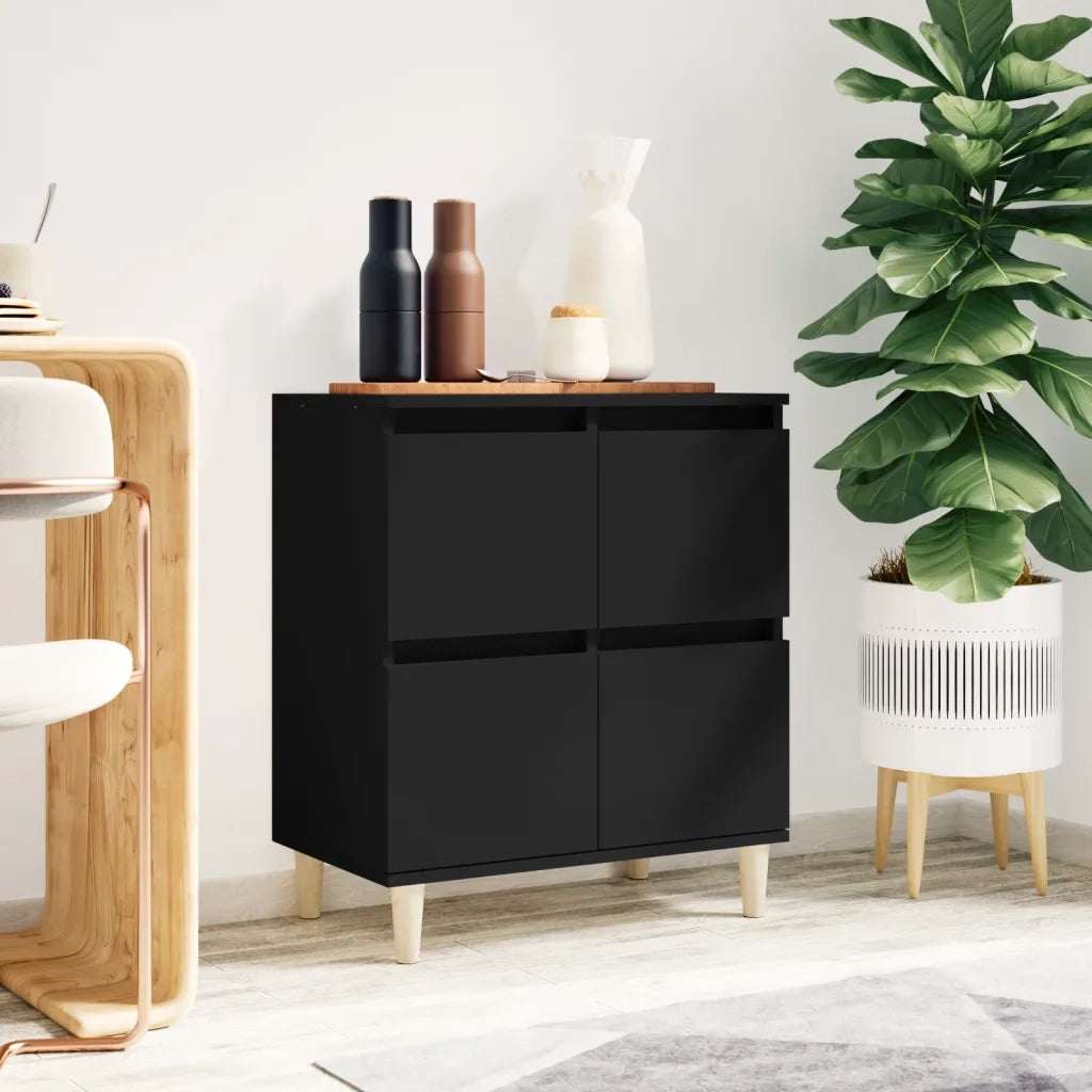 Credenza-Buffet-Armadio da cucina Nero 60x35x70 cm in Legno Multistrato 624572
