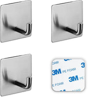 Hanger in acciaio inossidabile autofissante - Impermeabile - 4 pezzi - Argento